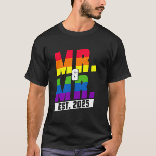 Mr. & Mr. Est. 2025 - Gay Pride Wedding T-Shirt