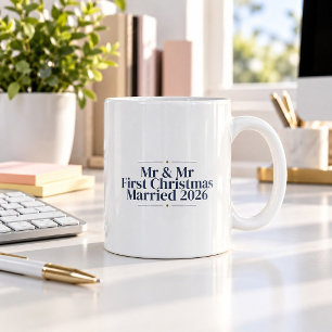 Mr & Mr First Christmas Married 2026 Funny Mug