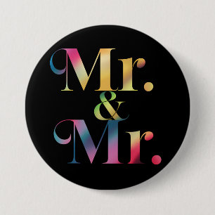 Mr. & Mr. Gay Bachelor Party Gay Marriage  7.5 Cm Round Badge
