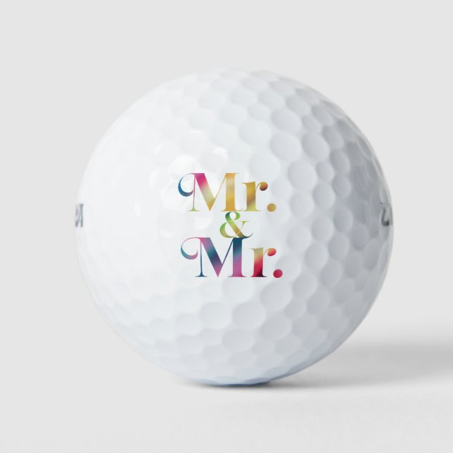 Mr. & Mr. Gay Bachelor Party Gay Marriage  Golf Balls (Front)