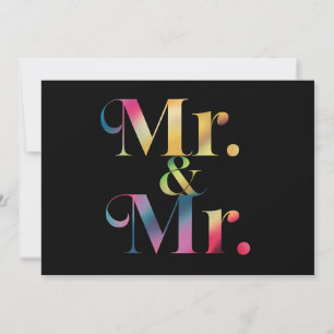 Mr. & Mr. Gay Bachelor Party Gay Marriage  Invitation