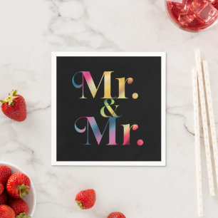 Mr. & Mr. Gay Bachelor Party Gay Marriage Napkin