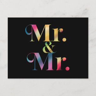Mr. & Mr. Gay Bachelor Party Gay Marriage  Postcard