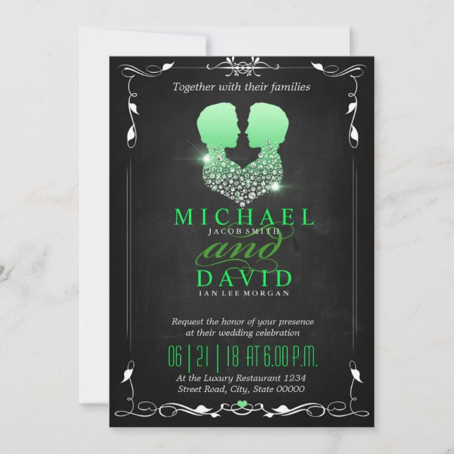 Mr.& Mr.  - Gay Wedding Invitation (Front)