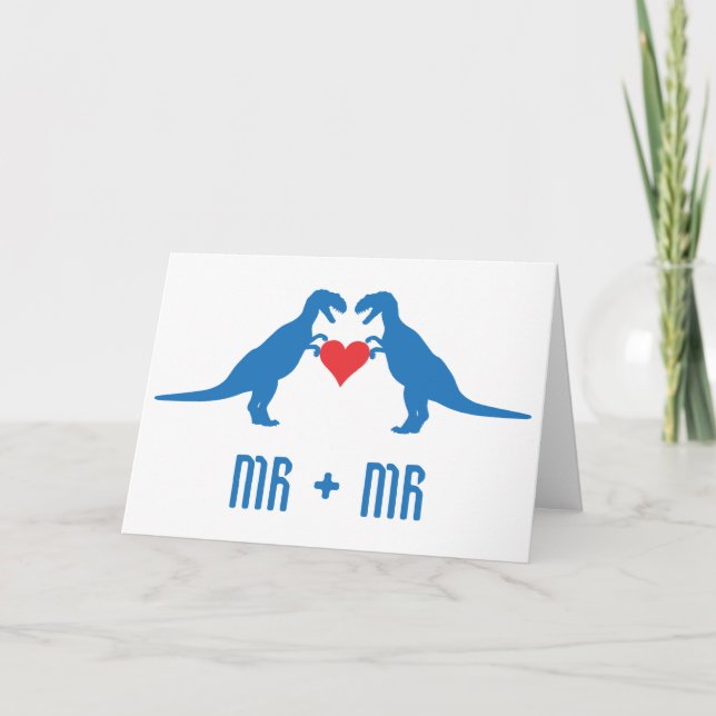 Mr+Mr- Love is Love Dinosaurs Card (Front)