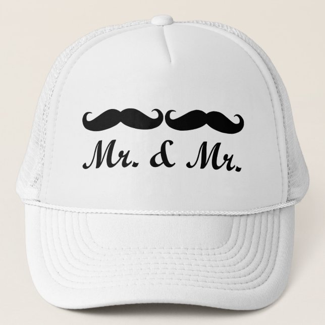 MR & MR MUSTACHE GAY MARRIAGE HAT (Front)