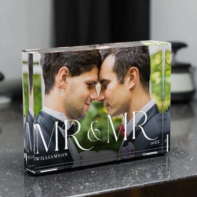 Mr Mr Newlywed Gift Modern Couple Photo Keepsake (Mr Mr Newlywed Gift Modern Couple Photo Keepsake)