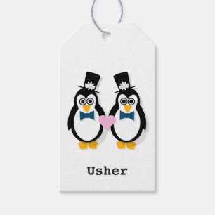 Mr & Mr Penguin Wedding Gift Tags (customisable)