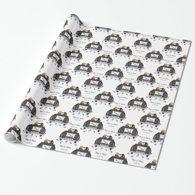 Mr. & Mr. Personalised Gay Wedding Gift Wrap (Unrolled)
