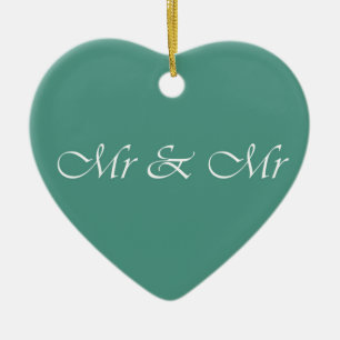 Mr & Mr Typography Ceramic Tree Decoration