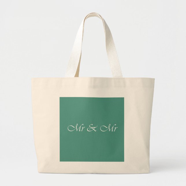Mr & Mr Typography Large Tote Bag (Front)