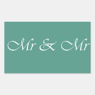 Mr & Mr Typography Rectangular Sticker