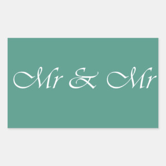 Mr & Mr Typography Rectangular Sticker