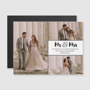 Mr Mrs 3 Photo Wedding Thank You