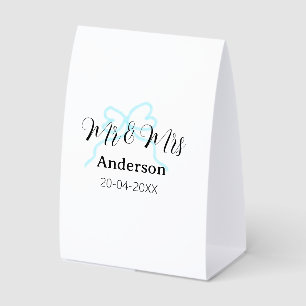 Mr & Mrs add family name date year wedding bow
