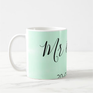 Mr & Mrs add family name date year wedding favor g Coffee Mug