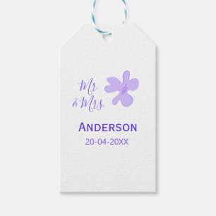 Mr & Mrs add family name date year wedding favor g Gift Tags