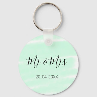 Mr & Mrs add family name date year wedding favor g Key Ring