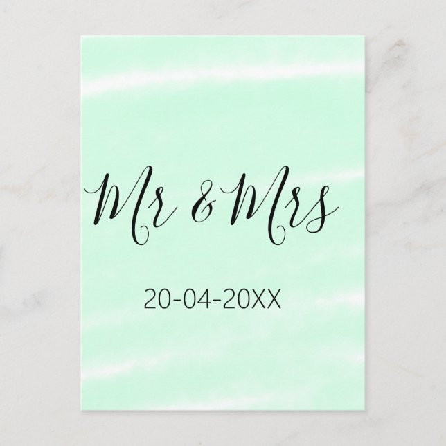 Mr & Mrs add family name date year wedding favor g Postcard (Front)