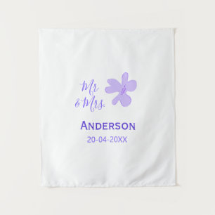 Mr & Mrs add family name date year wedding favor g Tapestry