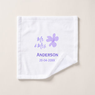 Mr & Mrs add family name date year wedding favor g Wash Cloth