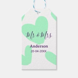 Mr & Mrs add family name date year wedding favor  Gift Tags
