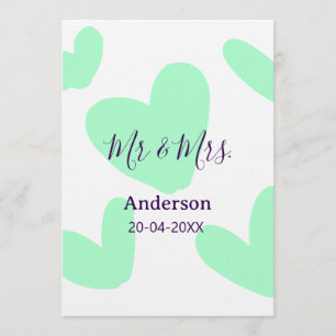 Mr & Mrs add family name date year wedding favor Invitation
