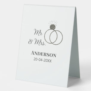 Mr & Mrs add family name date year wedding favour 