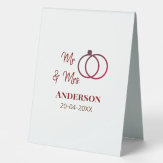 Mr & Mrs add family name date year wedding favour 