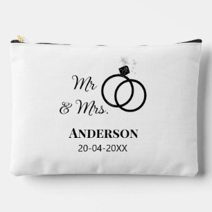 Mr & Mrs add family name date year wedding favour Accessory Pouch
