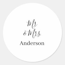 Mr & Mrs add family name date year wedding favour 