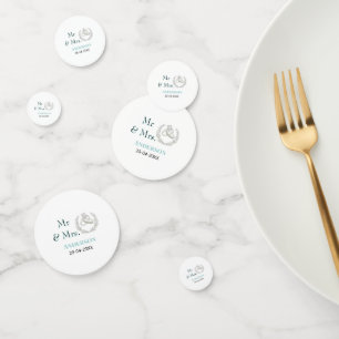 Mr & Mrs add family name date year wedding favour Confetti