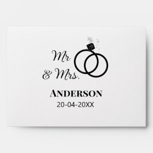 Mr & Mrs add family name date year wedding favour Envelope