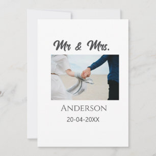 Mr & Mrs add family name date year wedding favour  Invitation