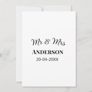 Mr & Mrs add family name date year wedding favour Invitation