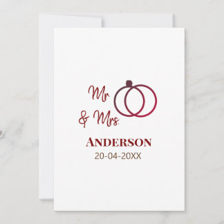 Mr & Mrs add family name date year wedding favour  Invitation
