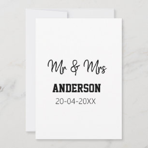 Mr & Mrs add family name date year wedding favour  Invitation