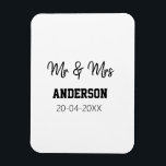 Mr & Mrs add family name date year wedding favour  Magnet<br><div class="desc">design</div>