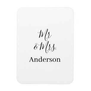 Mr & Mrs add family name date year wedding favour  Magnet