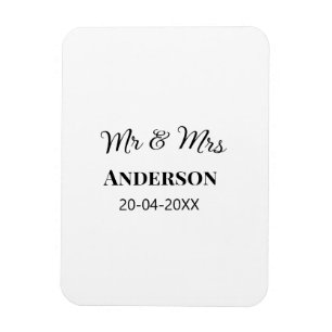 Mr & Mrs add family name date year wedding favour  Magnet