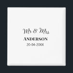Mr & Mrs add family name date year wedding favour  Magnet<br><div class="desc">design</div>