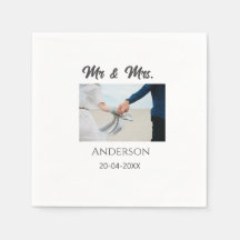 Mr & Mrs add family name date year wedding favour 
