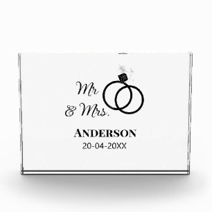 Mr & Mrs add family name date year wedding favour  Photo Block