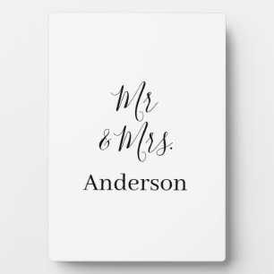 Mr & Mrs add family name date year wedding favour  Plaque