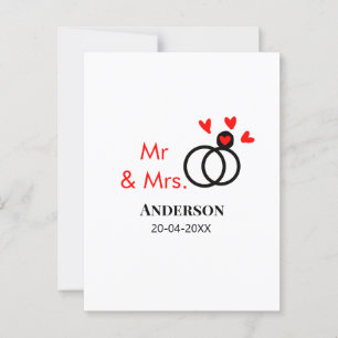 Mr & Mrs add family name date year wedding favour Postcard