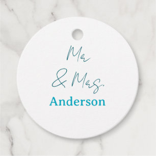 Mr & Mrs add family name date year wedding favour  Tags