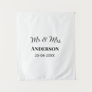 Mr & Mrs add family name date year wedding favour Tapestry