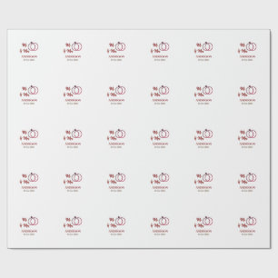 Mr & Mrs add family name date year wedding favour Wrapping Paper