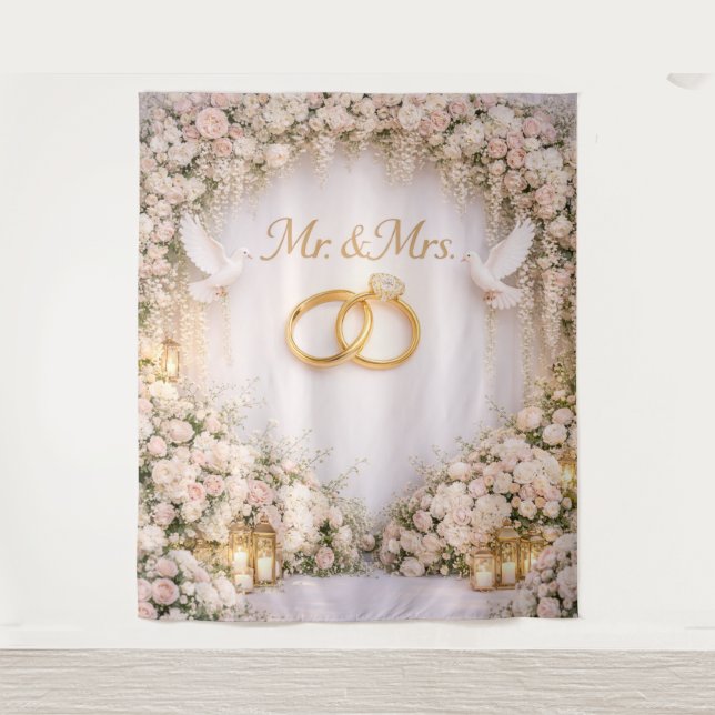 Mr. & Mrs. backdrop Tapestry (Front)