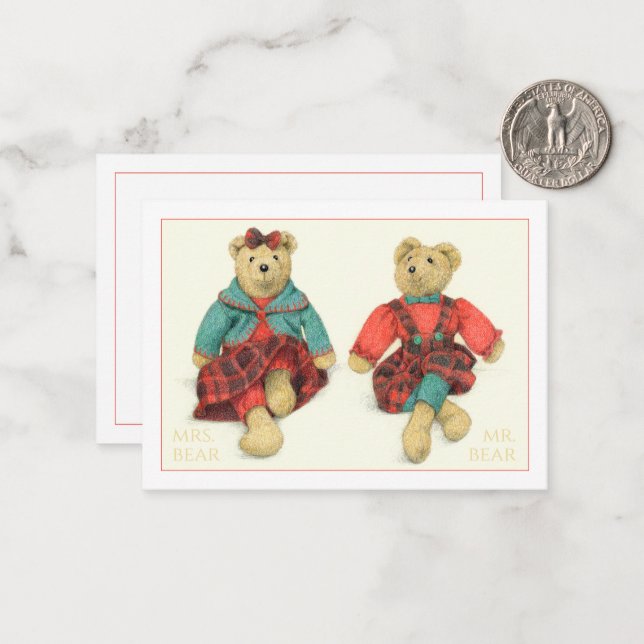 MR. & MRS. BEAR 3.5x2.5 Flat Card (Front/Back In Situ)